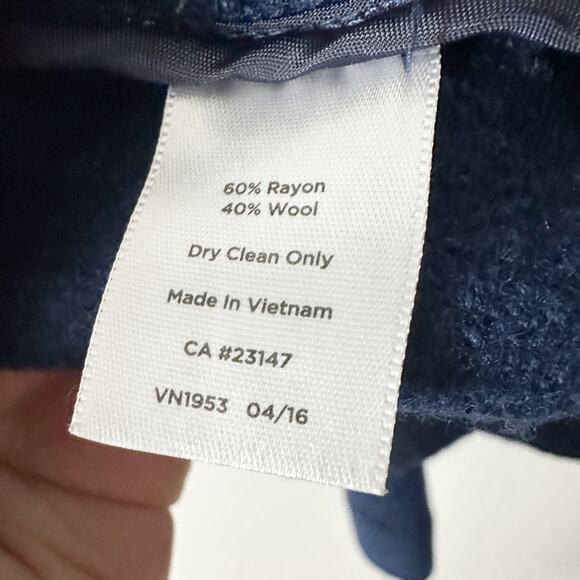 Talbots Boiled Wool Navy Zip Front Jacket Women's Size 12 long‎ sleeves - Picture 3 of 13